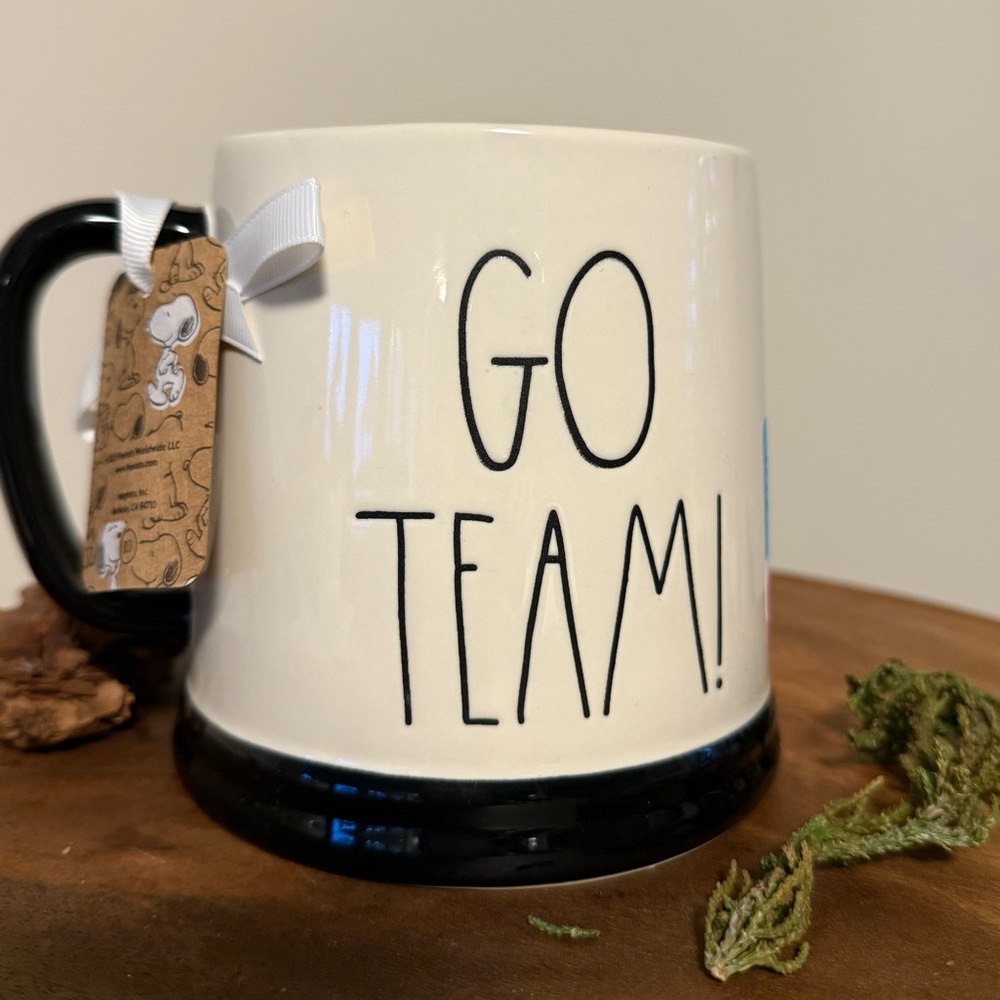 🏈 Rae Dunn x Peanuts ‘Go Team’ Snoopy Woodstock Football Mug NWT